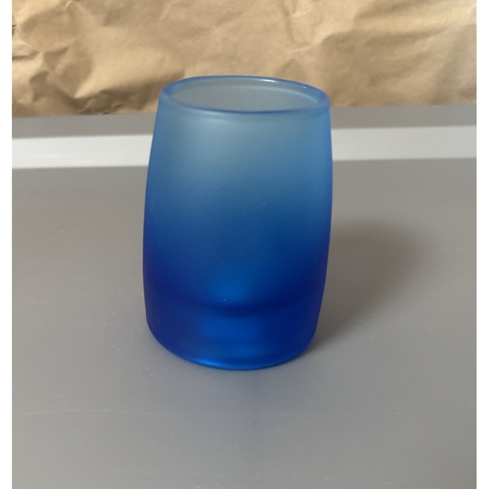Party Lite Frosted Blue Votive/Tealight Candle Holder Retired Made In Poland - Picture 1 of 3